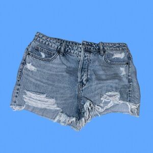 Hidden Hi Rise Cut Off Denim Shorts Size Large Waist 29” #16